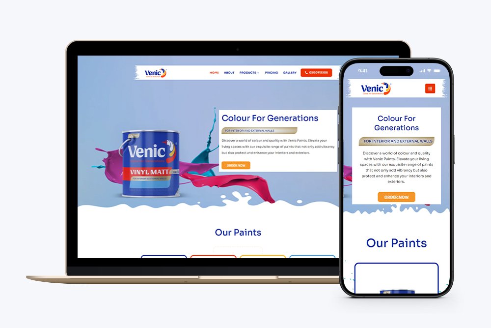 venic paints - webkep website design portfolio client projects
